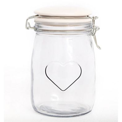 Product photograph of Glass Jar Clip-top Lid 425ml - Clear from QD stores