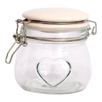 Product photograph of Glass Jar Clip-top Lid 945ml - Clear from QD stores
