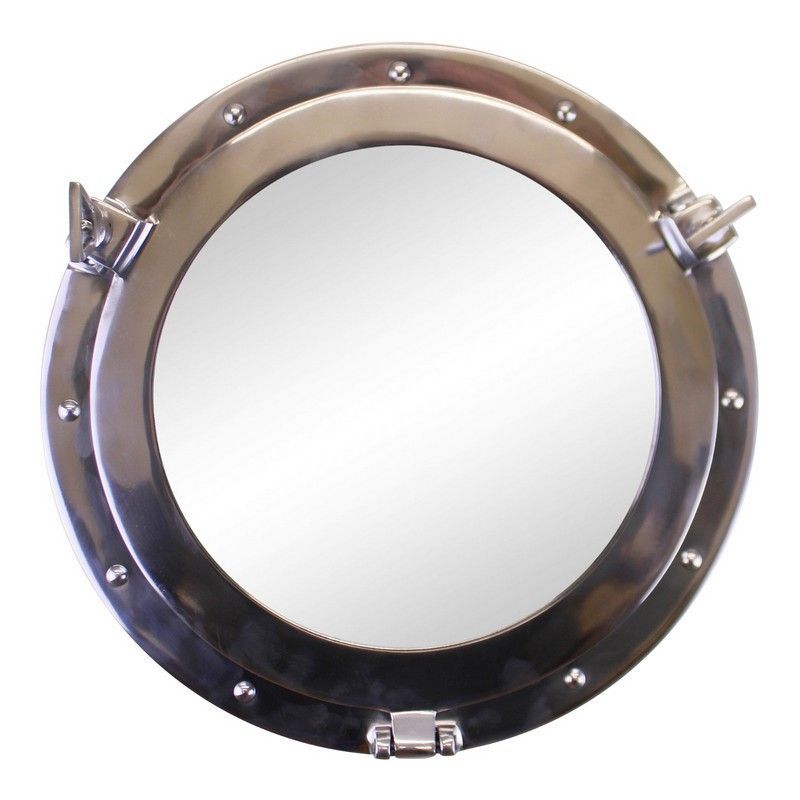 Maritime Wall Mirror Aluminium Metallic 40cm