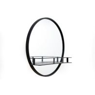 See more information about the Contemporary Wall Mirror Metal Black 50cm