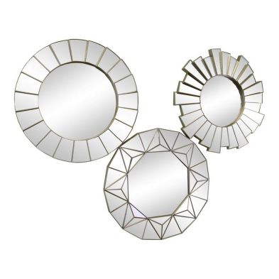 Product photograph of 3 Deco Wall Mirrors Plastic 39cm from QD stores
