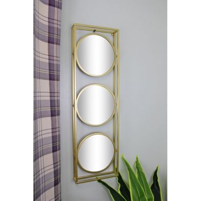 Product photograph of Deco Wall Mirror Metal Gold 71 5cm from QD stores