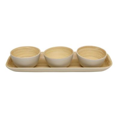Product photograph of 3x Bowl Bamboo White - 10cm from QD stores