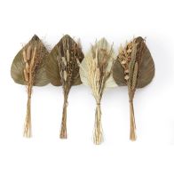See more information about the Set of Four Bouquets of Dried Grasses with Long Palm Spear