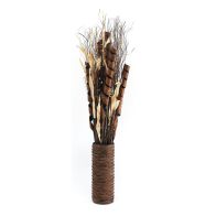 See more information about the Assorted Leaves & Grasses In A Woven Brown Pot 100cm