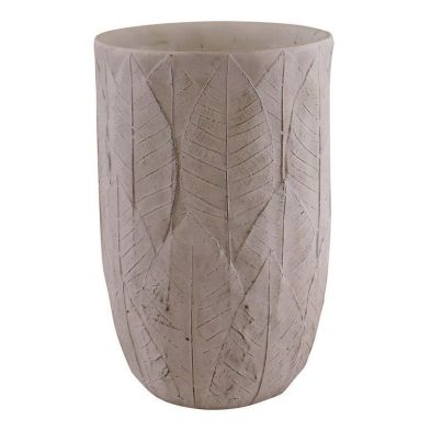 Vase Cement With Embossed Leaf Pattern 215cm
