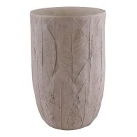 See more information about the Vase Cement with Embossed Leaf Pattern - 21.5cm