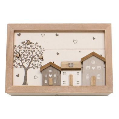 Product photograph of Tea Box Wooden Houses Design 24x16cm from QD stores