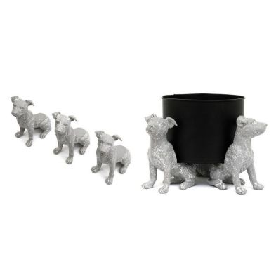 Product photograph of 3x Dog Pot Riser Polyresin Grey - 13cm from QD stores