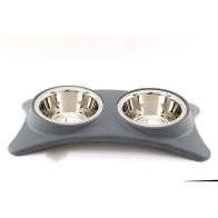 See more information about the 2 Pack Cat and Dog Bowl Grey Stainless Steel 1.8 Litres by Geko