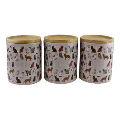 Product photograph of 3 X Ceramic Jars 14cm - Natural from QD stores