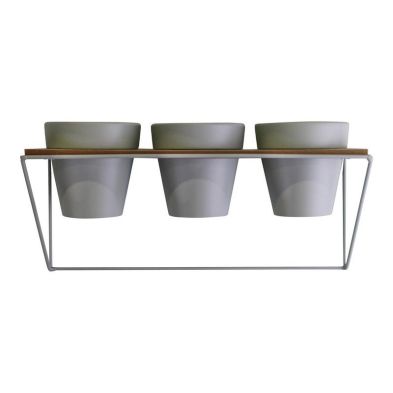 Product photograph of Planter Ceramic Metal Green Wall Mounted - 35 5cm from QD stores