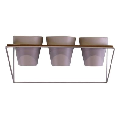 Product photograph of Planter Ceramic Metal Grey Wall Mounted - 35 5cm from QD stores
