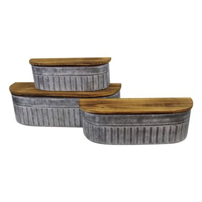 Product photograph of Set Of 3 Potting Shed Storage Shelves from QD stores