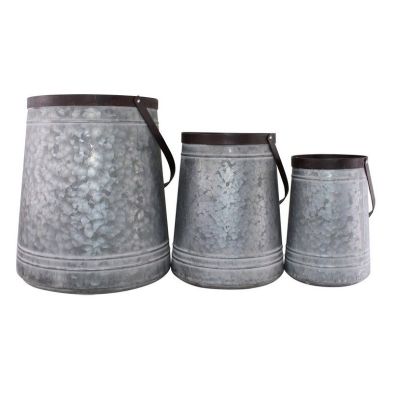 Product photograph of 3x Planter Metal Silver from QD stores