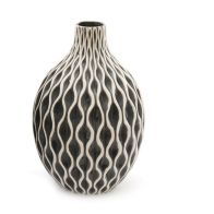 See more information about the Serenity Vase Ceramic Grey with Ripple Pattern - 27cm