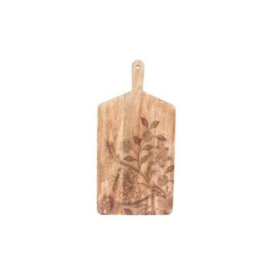 Product photograph of Chopping Board Wood With Floral Pattern - 50cm from QD stores