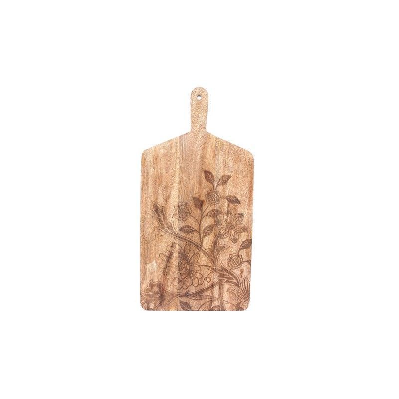 Chopping Board Wood with Floral Pattern - 50cm