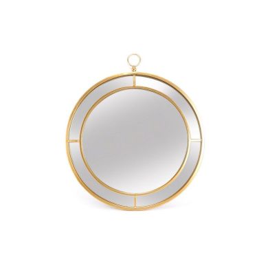 Product photograph of Deco Wall Mirror Plastic Gold 50cm from QD stores