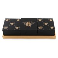 See more information about the 3 x Wood Jewellery Boxes 10cm - Black & Gold