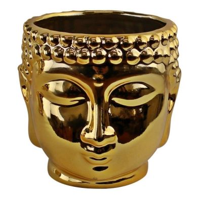Buddha Planter Ceramic Gold 12cm