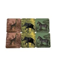 See more information about the 6x Coaster Wood with Safari Pattern - 11cm