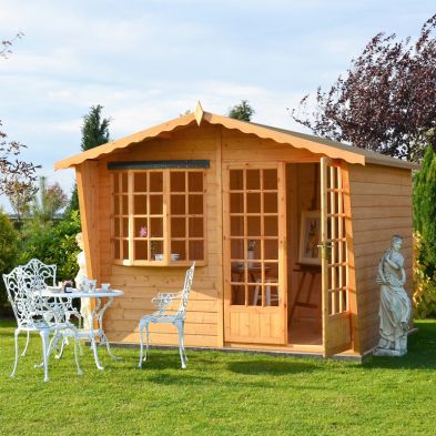 Product photograph of Shire Sandringham 10 8 X 7 8 Apex Summerhouse - Premium 12mm Cladding Shiplap from QD stores