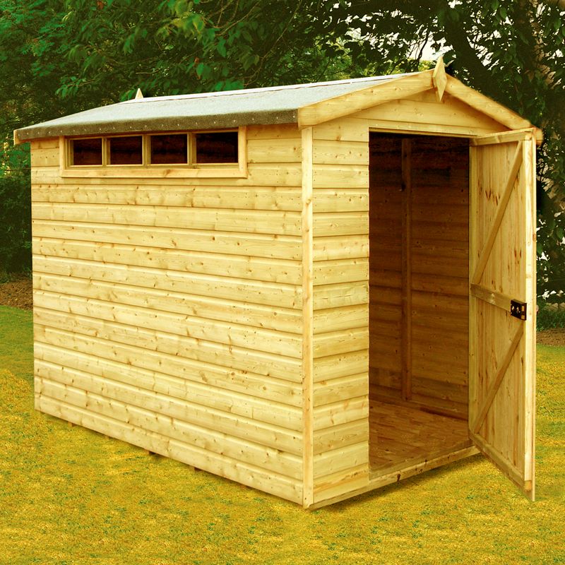 Shire Security 5' 10" x 7' 10" Apex Shed - Premium Dip Treated Shiplap