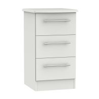 See more information about the Colby 3 Drawer Bedroom Bedside Cabinet Light Grey