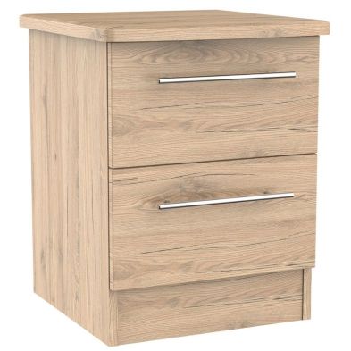 Colby Slim Bedside Table Natural 2 Drawers from QD Stores