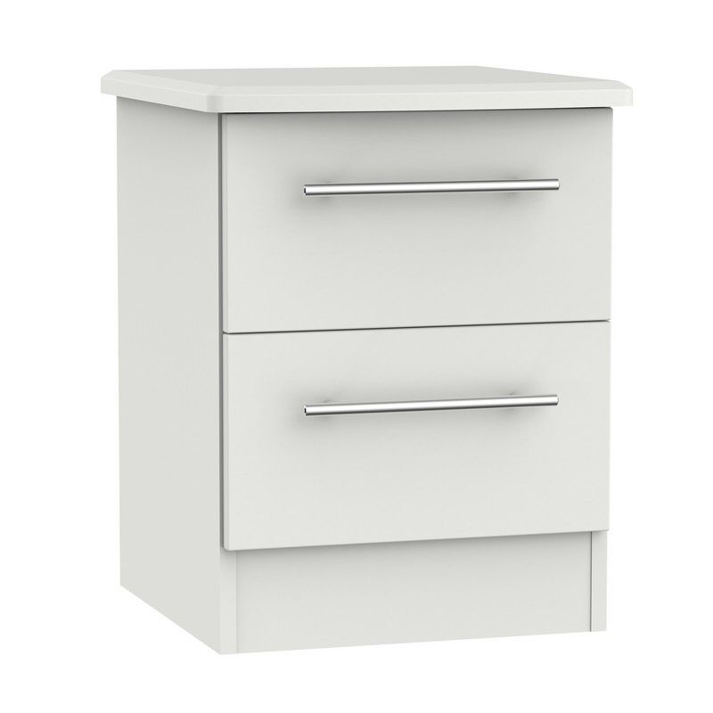 Colby Slim Bedside Table Light Grey 2 Drawers