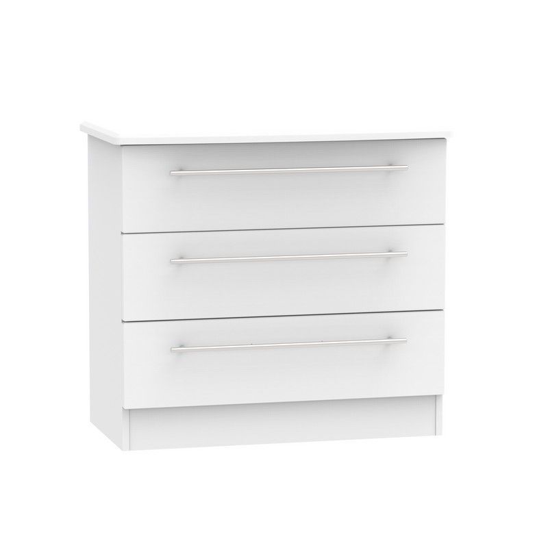 Colby Chest of Drawers White 3 Drawers