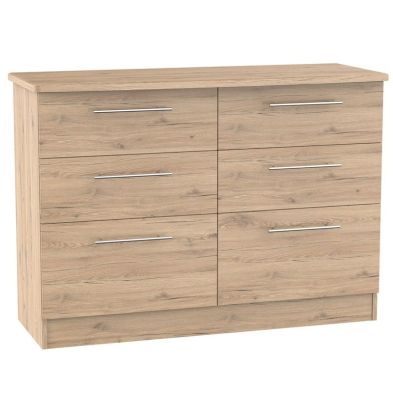 Colby Large Chest of Drawers Natural 6 Drawers from QD Stores