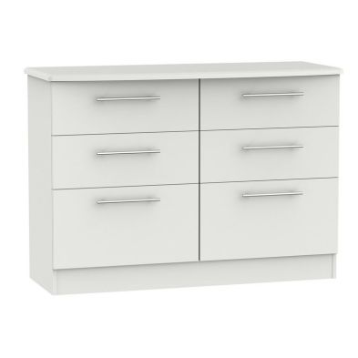 Product photograph of Colby Large Chest Of Drawers Light Grey 6 Drawers from QD stores