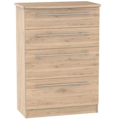 Colby Tall Chest of Drawers Natural 4 Drawers from QD Stores