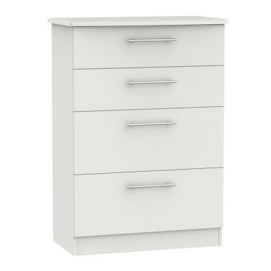 Product photograph of Colby Tall Chest Of Drawers Light Grey 4 Drawers from QD stores
