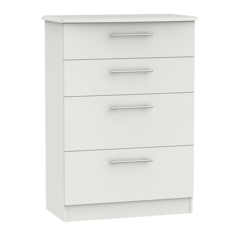 Colby Tall Chest of Drawers Light Grey 4 Drawers