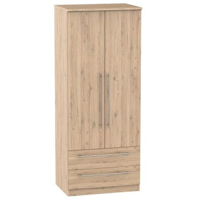 Product photograph of Colby Tall Wardrobe Natural 2 Doors 2 Drawers from QD stores