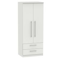 See more information about the Colby 2 Drawer Bedroom Wardrobe Light Grey
