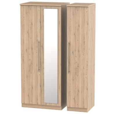 Product photograph of Colby Tall Wardrobe Natural 3 Doors from QD stores