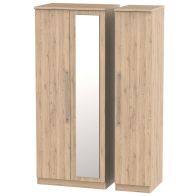 See more information about the Colby Triple Mirror Bedroom Wardrobe Bordeaux Oak