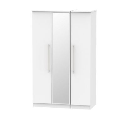 Product photograph of Colby Tall Wardrobe Light Grey 3 Doors from QD stores