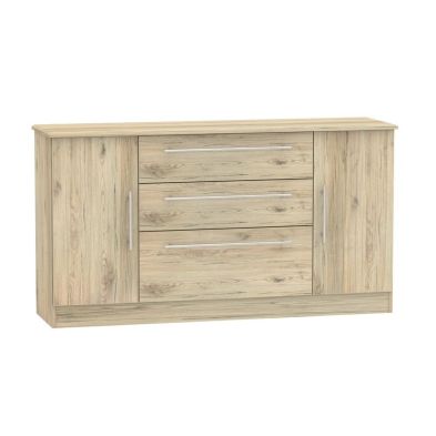 Product photograph of Colby Large Cupboard Natural 2 Doors 3 Drawers from QD stores