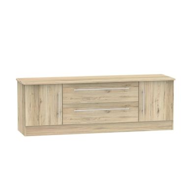 Product photograph of Colby Tv Unit Natural 2 Drawers 2 Doors from QD stores