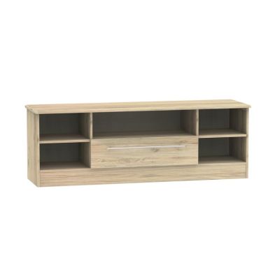 Product photograph of Colby Tv Unit Large Natural 5 Shelves 1 Drawer from QD stores