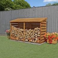 See more information about the Mercia 2' 7" x 6' 3" Pent Log Store - Budget Pressure Treated Slatted