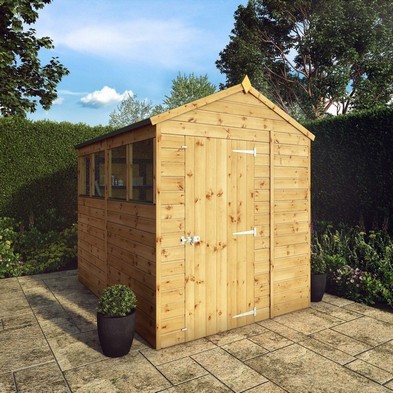 Product photograph of Mercia 5 8 X 7 8 Apex Shed - Premium Pressure Treated Shiplap from QD stores