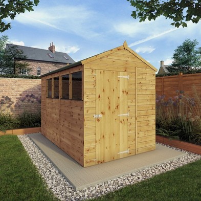 Product photograph of Mercia 5 8 X 9 8 Apex Shed - Premium Dip Treated Shiplap from QD stores