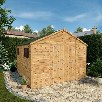 Product photograph of Mercia Premier 11 8 X 10 Apex Workshop - Premium Pressure Treated Shiplap from QD stores