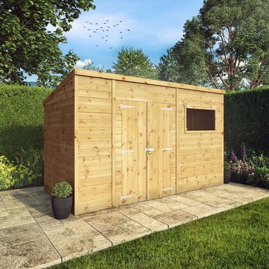 Product photograph of Mercia Premier 12 X 6 Pent Shed - Premium Dip Treated Shiplap from QD stores